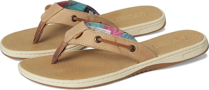 Sperry Seafish Women's Sandals Medium Beige : 7.5 M (B), Leather/Nubuck/Patent Leather