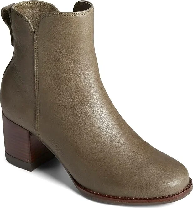 Sperry Seaport Heel Women's Shoes Olive : 6 M (B), Leather