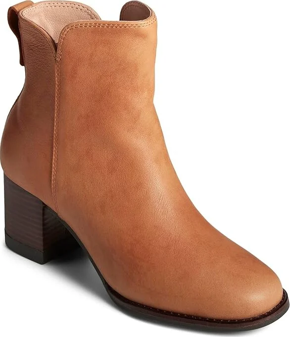 Sperry Seaport Heel Women's Shoes Tan : 6 M (B), Leather