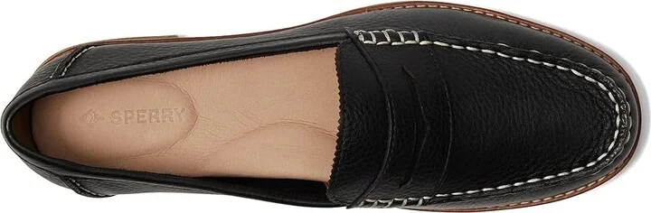Sperry Seaport Penny Women's Shoes Black 4 : 5 M (B), Leather - Image 2