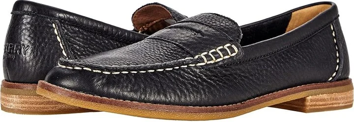 Sperry Seaport Penny Women's Shoes New Black : 5 M (B), Leather