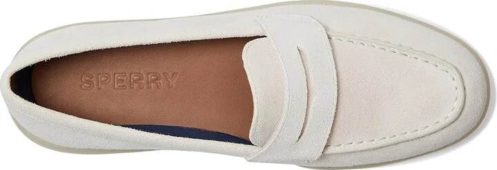 Sperry Wedge Cupsole Penny Ladies Women's Flat Shoes White : 10 M (B), Leather - Image 2