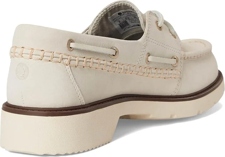 Sperry Wells Boat Women's Flat Shoes Cream : 6.5 M (B), Leather - Image 4