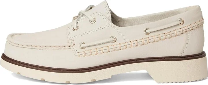 Sperry Wells Boat Women's Flat Shoes Cream : 6.5 M (B), Leather - Image 6