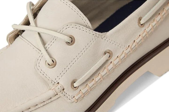 Sperry Wells Boat Women's Flat Shoes Cream : 6.5 M (B), Leather - Image 7