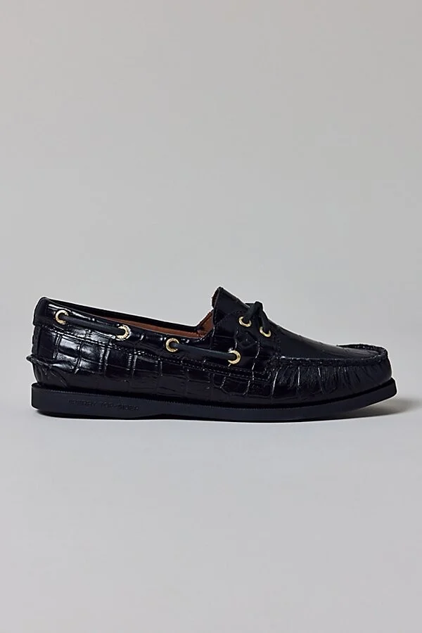 Sperry Women's Authentic Original 2-Eye Boat Shoe in Blk/Noir - Image 2