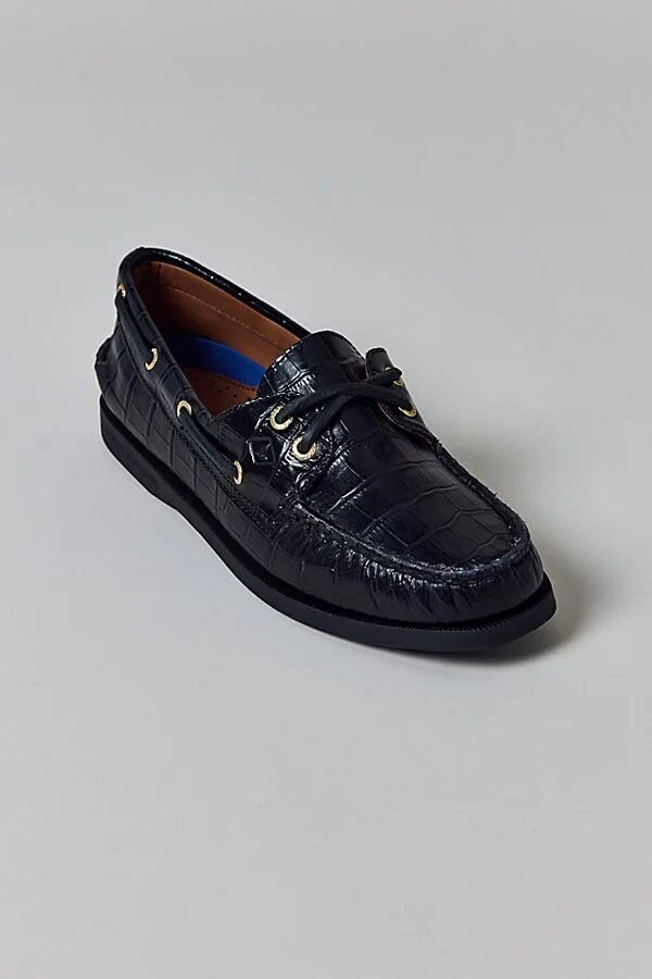 Sperry Women's Authentic Original 2-Eye Boat Shoe in Blk/Noir - Image 3