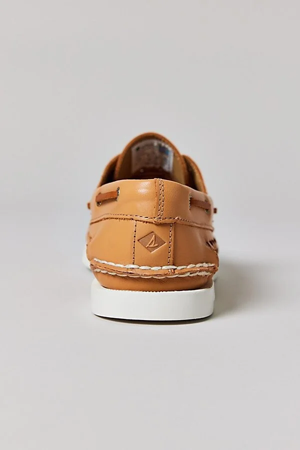Sperry Women's Authentic Original 2-Eye Woven Boat Shoe in Tan - Image 4