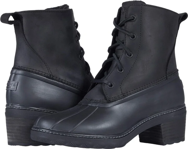Sperry womens Saltwater Heel Leather Rain Boot