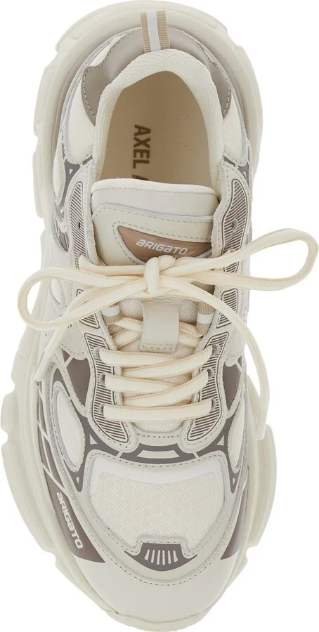 'sphere Trip Running' Beige Sneakers With Chunky Sole And Logo On Tongue In Leather And Fabric Blend Woman - Image 4
