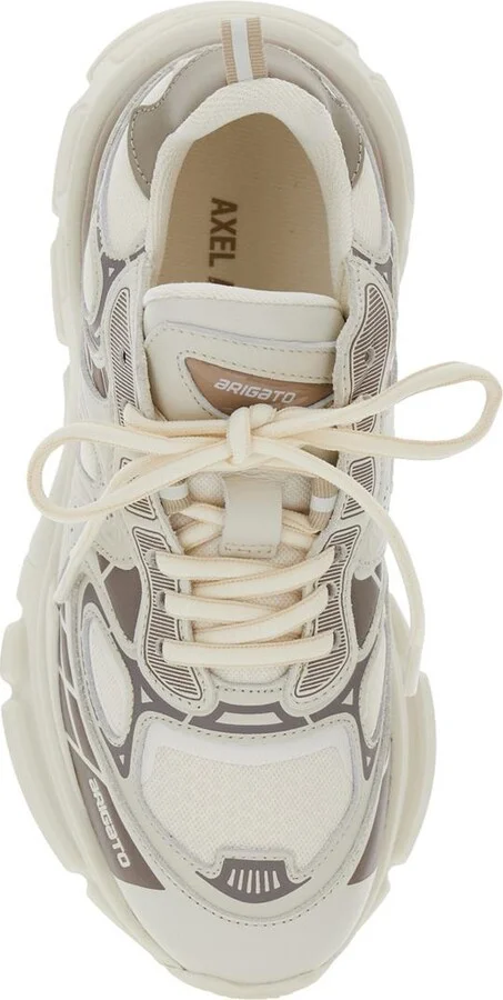 'Sphere Trip Running' Beige Sneakers With Chunky Sole And Logo On Tongue In Leather And Fabric Blend Woman - Image 4