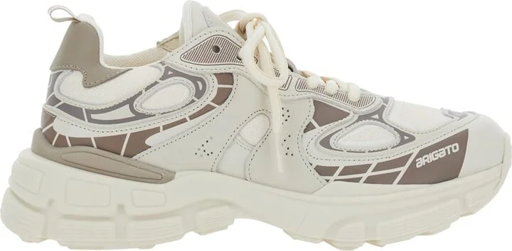 'sphere Trip Running' Beige Sneakers With Chunky Sole And Logo On Tongue In Leather And Fabric Blend Woman