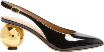 Spherical heel slingback pumps