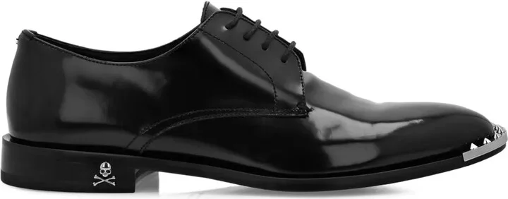 Spike-Detail Leather Derby Shoes