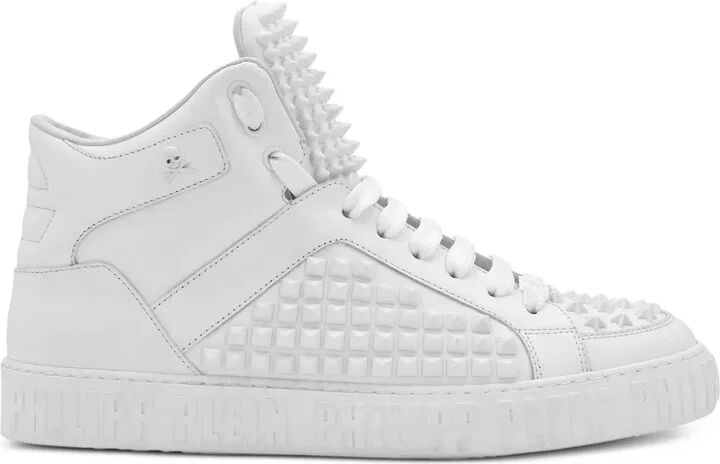 Spike-Effect Mid-Top Sneakers