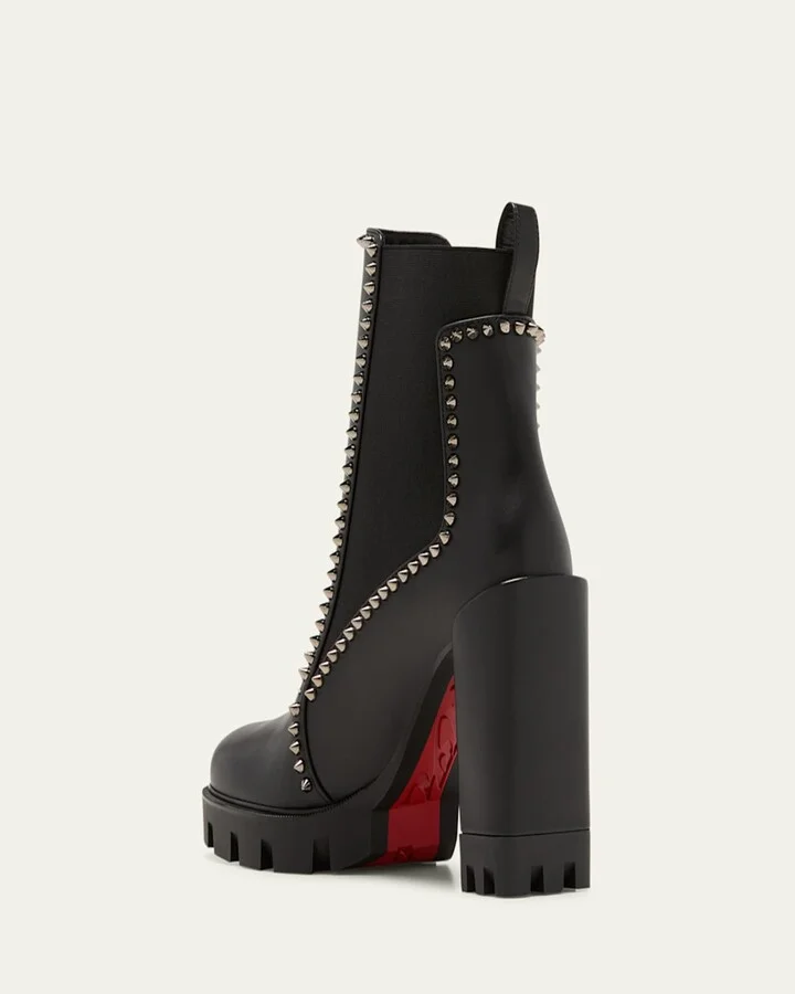 Spike Leather Chelsea Red Sole Booties - Image 3