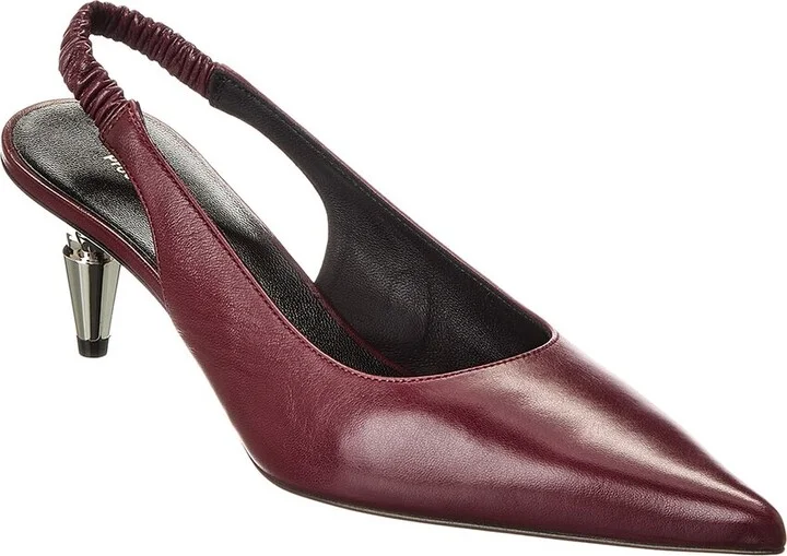 Spike Leather Slingback Pump