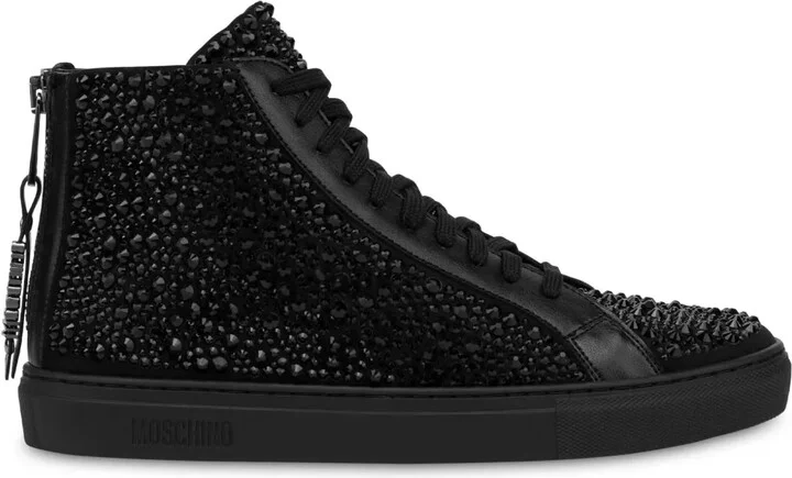 Spike-Stud Hi-Top Sneakers