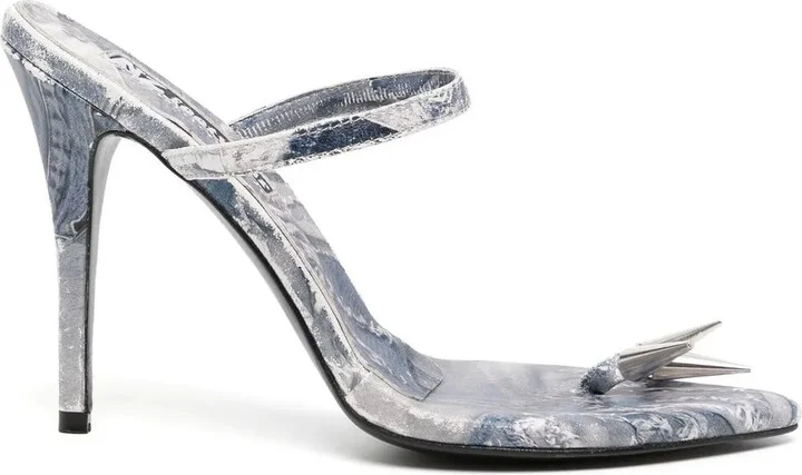 Spike-Toe Heeled Sandals