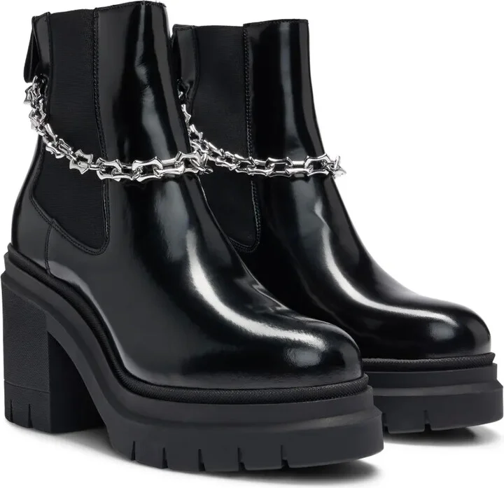 Spiked-Edge Chain-Trim Chelsea Boots - Image 2