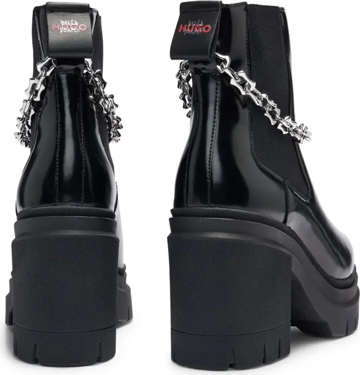 Spiked-Edge Chain-Trim Chelsea Boots - Image 3