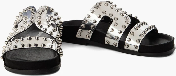 Spiked mirrored-leather sandals - Image 2
