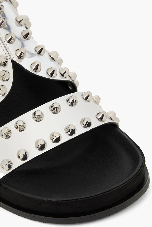Spiked mirrored-leather sandals - Image 4