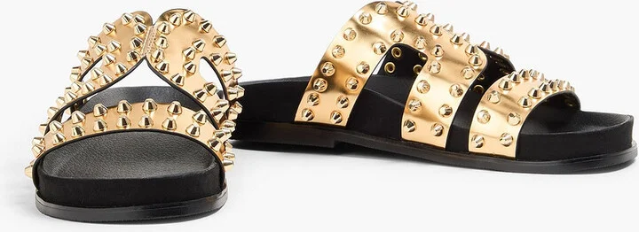 Spiked mirrored-leather sandals - Image 2