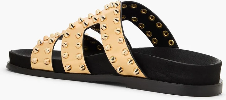 Spiked mirrored-leather sandals - Image 3