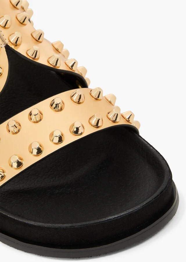 Spiked mirrored-leather sandals - Image 4