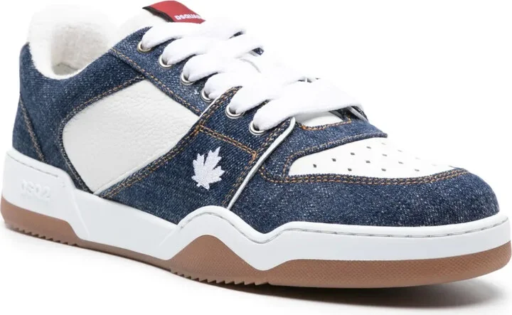 Spiker denim-panelled sneakers - Image 2