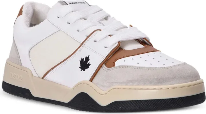 Spiker leaf-embroidered leather sneakers - Image 2