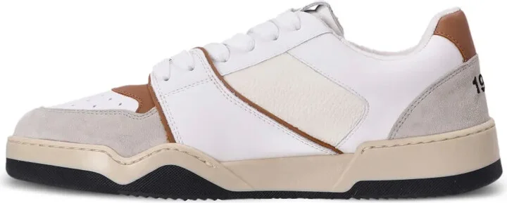 Spiker leaf-embroidered leather sneakers - Image 3