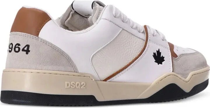 Spiker leaf-embroidered leather sneakers - Image 4
