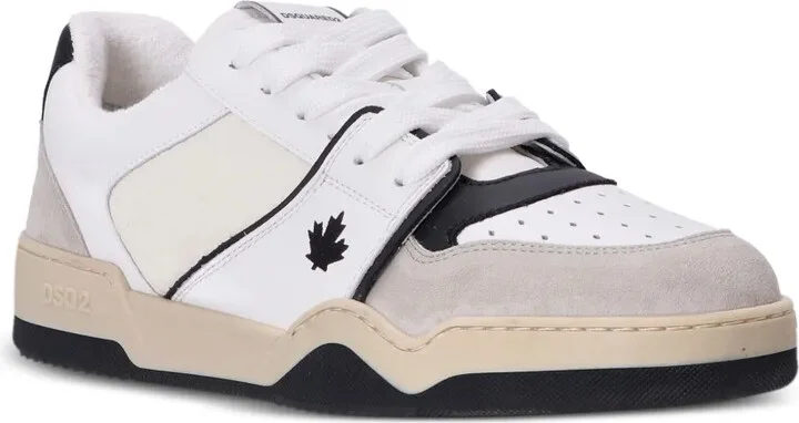 Spiker leaf-embroidered leather sneakers - Image 2