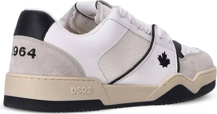 Spiker leaf-embroidered leather sneakers - Image 4
