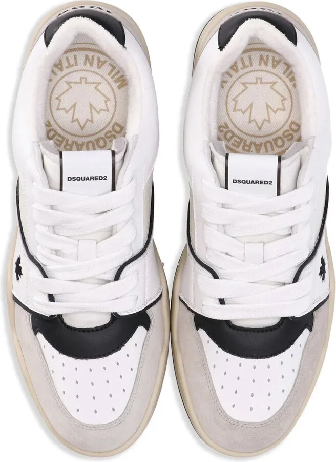 Spiker leaf-embroidered leather sneakers - Image 5