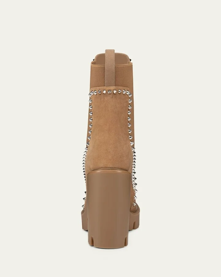 Spikes Suede Chelsea Red Sole Booties - Image 2