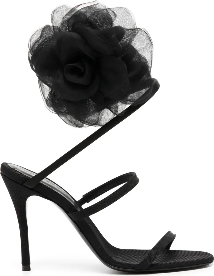 Spiral organza-flower sandals