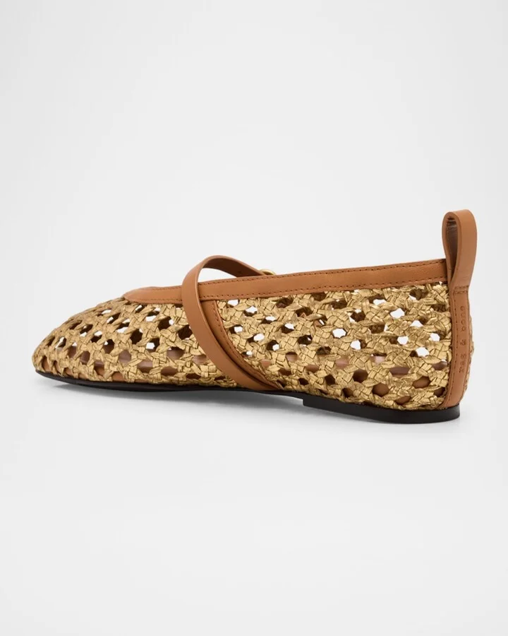 Spire Raffia Mary Jane Ballet Flats - Image 2