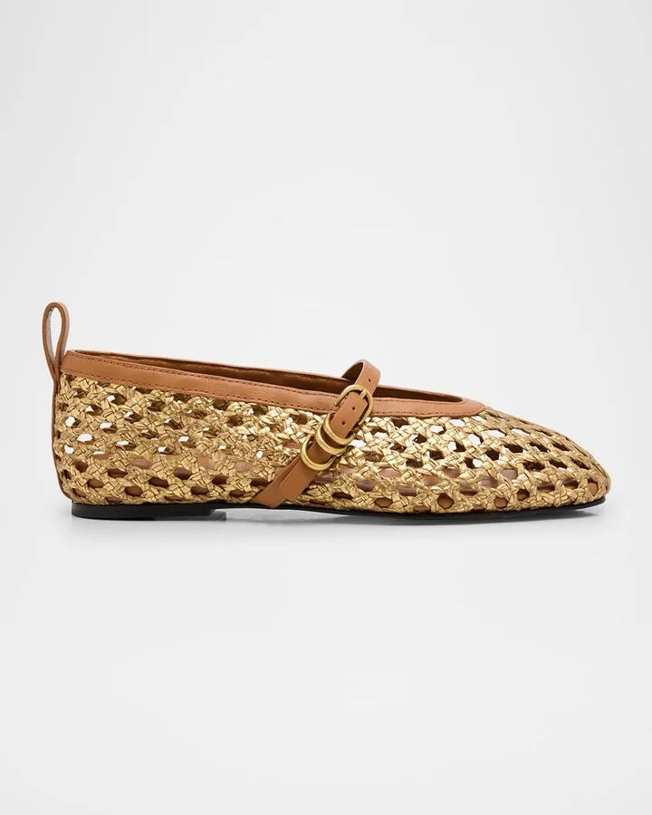 Spire Raffia Mary Jane Ballet Flats
