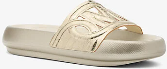 Splash Metallic Leather Slide Sandal