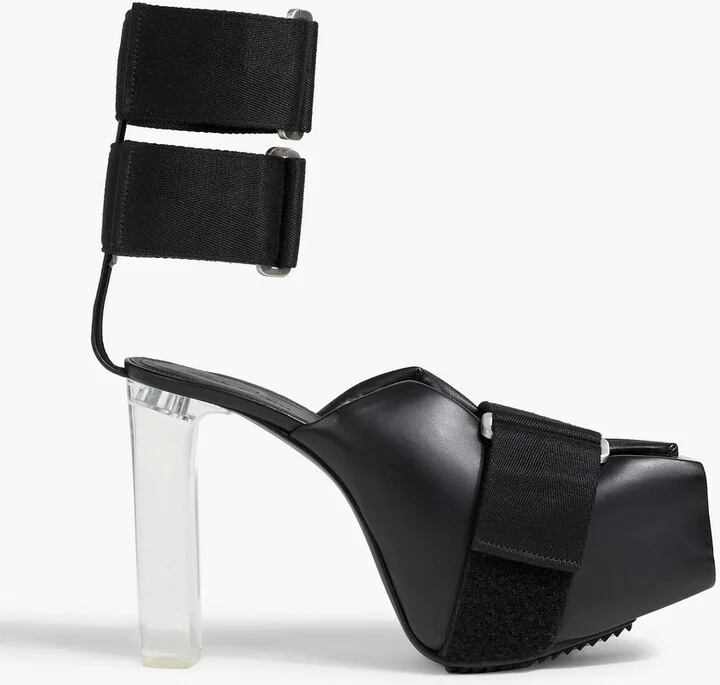 Splint Kiss leather and webbing platform sandals