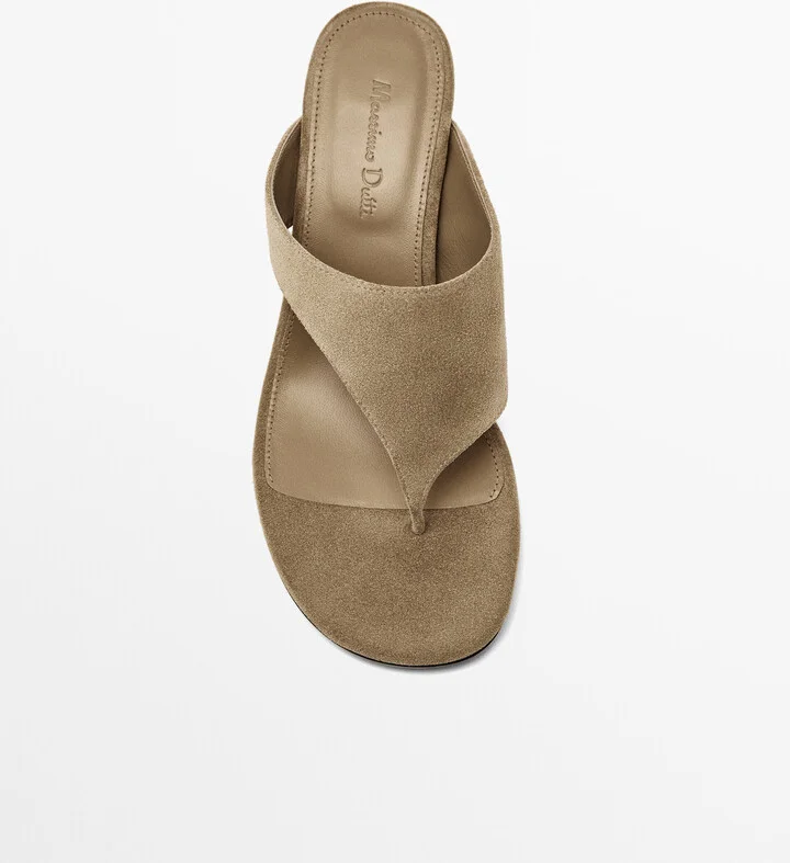 Split Leather Heeled Sandals - Image 5