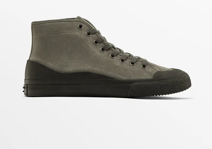 Split Suede High-Top Trainers - Studio