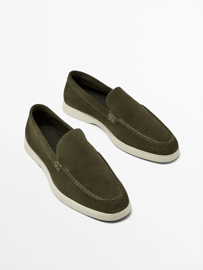 Split Suede Leather Loafers - Image 3
