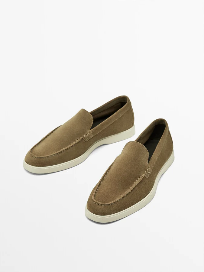 Split Suede Leather Loafers - Image 3