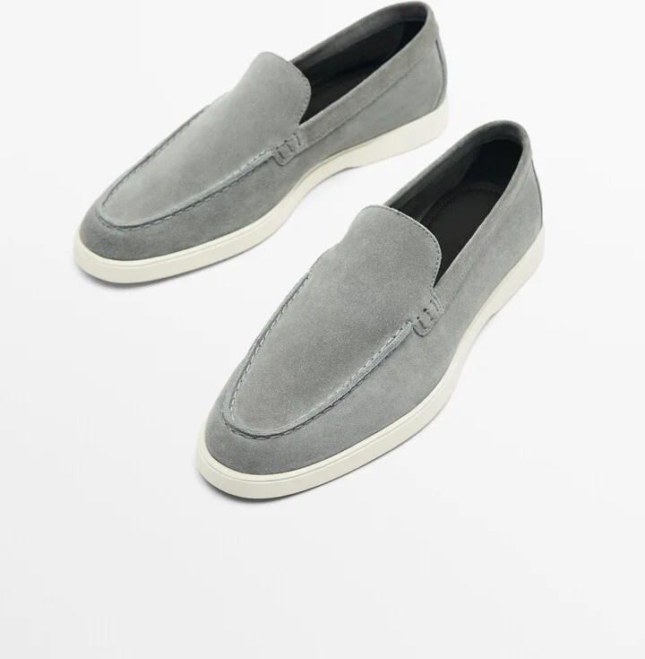 Split Suede Leather Loafers - Image 3