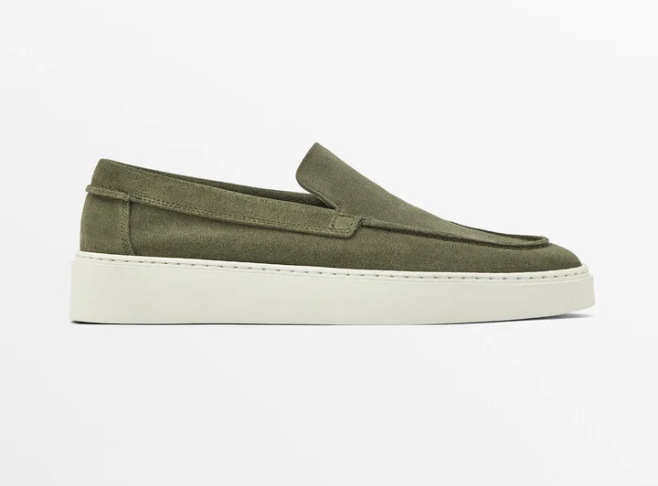 Split Suede Loafers