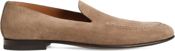 Split suede loafers